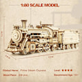Miniatyrbild 4 av 4: 3D-pussel för vuxna, träleksaksmodeller, byggsatser för Prime Steam Express