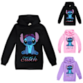 Miniatyrbillede 2 af 3: Børne Lilo Stitch Hættetrøjer Trøje med print sort 150cm.pa