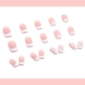 Miniatyrbillede 5 af 5: 24 stk. Franske Løsnagler Hvid Spids - Medium Firkantede Løsnagler Fransk Spids Press On Negle, Rosa Dækning Løsnagler (Limtype)