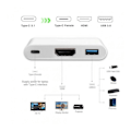 Pikkukuva 3 / 3: Macbook USB-C-sovitin - Thunderbolt 3 - USB 3.0 ja HDMI hopea