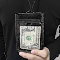 Miniatyrbild 3 av 4: Travel Wallet with Window | Wallet and ID Card Holder with Neck Strap Black—pa