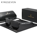 Pikkukuva 3 / 5: KINGSEVEN 2022 Uusi tuotemerkkisuunnittelu Naisten lasit TR90 Polarisoidut aurinkolasit Miehet Retro Aurinkolasit Sonnenbrille Herren Rajoitettu Musta...