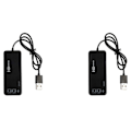 Miniatyrbillede 1 af 5: 2X 3 Port USB 2.0 Hub Ekstern 7.1Ch Lydkort Headset Mikrofon Adapter til Pc Sort.pa