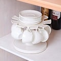Miniatyrbillede 3 af 5: 360° roterende holder til kaffekopper, tekopper og tallerkener, til hjem, køkken, kontor, bar
