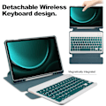 Miniatyrbillede 4 af 5: Etui til Samsung Galaxy Tab S9 FE Plus, med Bluetooth-tastatur, roterende stativ og tabletstativ_Paris