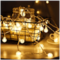 Miniatyrbillede 4 af 5: Julebelysning Juletræ Farvede Lamper Juledekoration LED Lysstreng Varm Hvid 6 M 40 LED Batteri