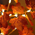 Miniatyrbilde 2 av 3: LED-lystre, lønneblader varmhvitt lystre, justerbare grener, 24 LED-lamper, for juledekorasjon, USB/batteridrevet hvit gren (PA)
