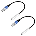 Pikkukuva 1 / 5: 2X Pin Plug 6,35 mm 1/4 tuuman XLR-uros-naarasjohto 3-nastainen naarasliitin XLR-sovitin stereolle.pa