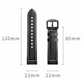 Miniatyrbillede 5 af 5: Armbånd Samsung Gear S3 Classic, Frontier, Galaxy Watch 22 mm Læder Sort