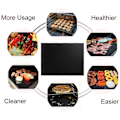 Miniatyrbild 2 av 5: 6-pack Grillmatta, Ugnsmatta, Bakningsmatta - Non Stick - 40x33 Svart Black 6-Pack