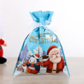 Miniatyrbilde 3 av 3: 10x julesekker Gjenbrukbare store julegaveposer med snøring Blå 24*32cm—PA