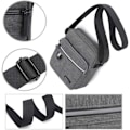 Miniatyrbild 5 av 5: Liten Crossbody-väska för Män, Messenger Axelväska för Mobiltelefon, för Resor, Vandring och Utomhussporter (Grå Crossbody-väska för Män)