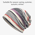 Miniatyrbilde 3 av 5: 1/2 Slouchy Beanie Skullies Stretch Chemo Hatt Varmt Stripete Sjal 1PCS