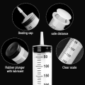 Miniatyrbilde 4 av 5: 2 stk 150 ml sprøyte Gjenbrukbar væskesprøyte med 2 stk 1 m slange med kateter Plastsprøyte med stor kapasitet for laboratorier, industri, hage