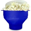 Popcornskål i silikon, hopfällbar, blå