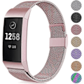 Miniatyrbilde 2 av 5: Metall Erstatningsarmbånd Kompatibelt med Fitbit Charge 3 Armbånd/Fitbit Charge 4 Armbånd, Justerbart Armbånd i Rustfritt Stål for Kvinner Menn, Smal...
