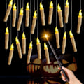 Miniatyrbilde 1 av 4: Halloween-dekorasjon, 20 flammefrie svevende lys i elfenben med fjernkontroll
