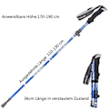 Miniatyrbillede 2 af 5: Foldbare vandrestave – justerbare, lette, teleskopiske