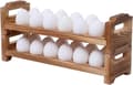 Stackable Wooden Egg Holder for Countertop, Rustic Kitchen Storage for Fresh Eggs, Shelf, Organizer, 24 Compartments, Natural Wood, Chemical-Free Coating