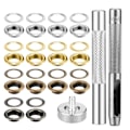 Miniatyrbilde 1 av 5: Øljett Grommet Kit - 200 sett (4 farger x 50 sett) + 3 verktøy + oppbevaringsboks