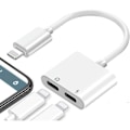 Miniatyrbillede 1 af 5: Hovedtelefonstikadapter til iPhone Adapter Splitter Oplader og Hovedtelefoner til med iPhone 11/XR/XS/X/7/8 Lyd og Oplader og Opkald og