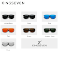 Pikkukuva 4 / 5: KINGSEVEN 2022 Uusi tuotemerkkisuunnittelu Naisten lasit TR90 Polarisoidut aurinkolasit Miehet Retro Aurinkolasit Sonnenbrille Herren Rajoitettu Musta...