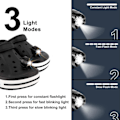 Miniatyrbillede 2 af 5: 2 stk, 3 tilstande LED-lommelygte, campingtilbehør, lamper, der varer 145 timer, vandtæt skodekoration Croc-forlygter（rød） Rød Red