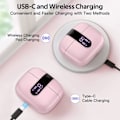 Miniatyrbillede 2 af 5: INF Trådløse høretelefoner med mikrofon og touch-kontrol Rosa