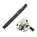 Miniatyrbillede 3 af 4: 1M / 1,4M lomme Foldbar Fiskespind Rulle Combo Mini Pen Fiskespind Sæt Teleskopfiskeri blå 1M