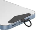Telefonstropplapper, 4-pakning D-ringfester i rustfritt stål, slankt ladeportertilbehør for heldekkende deksler, 4,5 x 1,4 cm