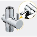 Miniatyrbilde 3 av 4: FlkwoH G1/2 T-adapter med avledningsventil for vannstrømsomkobling for bad, 3-veis dusj i polert krom