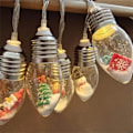 Miniatyrbillede 3 af 5: Julebelysning 2 Meter Vandtæt Vintage LED Lysstreng 10 LED-lamper Batteridrevet Nisse Snemand Rensdyr 1 Sæt