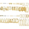 Miniatyrbillede 1 af 4: 36 par guldøreringe sæt til kvinder piger, mode perlekæde Link Stud Drop Dingle øreringe Multipack Hoop øreringe, allergivenlige øreringe
