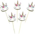 Cocktailpinnar - Tårtpinnar - Muffins - Enhörning - Blomsteransikte - 48 st
