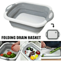 Miniatyrbillede 2 af 5: Foldbar multifunktionel campingvask, plastsilikon vask