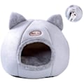 Miniatyrbilde 2 av 2: Kattgrotte katteseng koselig hule med avtakbar myk innerpute sovepose kattetelt kattekurv dyreseng for soving for små til mellomstore katter