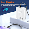 Miniatyrbild 3 av 5: USB-C 120W Gan Supersnabb PD-Laddare för Bärbara, Tabletter, 15-tums iPad, Macbook, Oppo, Samsung, Xiaomi USB Snabbladdningsadapter EU-laddare Kabel