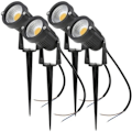 Pikkukuva 1 / 4: 4 kpl LED Cob 5W 220V kohdevalaisimia, säädettävät puutarhavalot piikillä, ulkovalaisimet puutarhaan ja terassille (lämmin valkoinen).pa