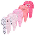 Miniatyrbillede 1 af 5: Våren Baby Pyjamas Piger Drenge Jumpsuit 111% Bomuld Åndbar Blød Jumpsuit Beige Beige Beige 9-12M