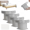 4 pcs - Sheet Holders Bed Duvet Clips Clamps with Closure Strips Removable Fitted Corner Holders for Mattress Protector Covers, Linen, Blankets_yu