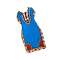 Miniatyrbillede 1 af 5: Dammode Strandlovsklänning Boho Elegant Etnisk Klänning Blue