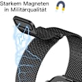 Miniatyrbilde 3 av 5: Svart metallarmbånd kompatibelt med Apple Watch-rem 42/44/45MM for kvinner og menn, mesh i rustfritt stål for iWatch/Apple Watch Series 8/7/6/SE/