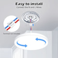 Miniatyrbillede 5 af 5: Paris_LED-loftlampe, loftlampe, LED loftlampe 24W, 6500K, 2000LM, IP44 vandtæt rund moderne enkel hvid badeværelseslampe til kælderrum Ø30cm