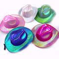 Pikkukuva 5 / 5: Langaton Led Cowboy Hat Iridescent Jazz Hat PUNAINEN punainen
