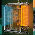Miniatyrbilde 2 av 4: Bærbar elektrisk varmeovn, rask oppvarming, stillegående og sikker, kompakt, for kontor, gul EU-plugg, 220V.pa
