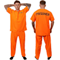 Pikkukuva 1 / 3: Aikuisen Vankikostyymi Oranssi Vankijumpersuit Jailbird Asuste Halloweenille Oranssi Vanki Asu Miehille Juil Jumpsuit Kostyymi Aikuiselle M-170CM