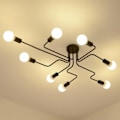 Miniatyrbilde 1 av 5: Taklampe 8 Lys E27 Vintage Industriell, Edison 8 Hoder Metall Jern Vintage Industrielle Lamper Retro Henge Lampe Spisestue Hotell Soverom