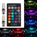 Miniatyrbild 1 av 3: LED Positionsljus T10 - W5W RGB med Fjärrkontroll MultiColor