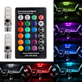 Miniatyrbild 1 av 3: LED Positionsljus T10 - W5W RGB med Fjärrkontroll MultiColor—PA