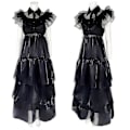 Miniatyrbillede 2 af 5: Onsdag Addams Family Comedy Cos Prom Wednesday Sort Kjole.v2 M M